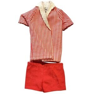 Vintage 1960's Ken Doll Red Stripe Swim Shirt &‎ Trunks